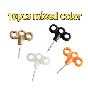 10pcs Mixed Color Multi-Rope Ground Stakes, Camping Hiking Trampoline Tent Anchors, Outdoor Small Tools, Essential Gear for Adventures