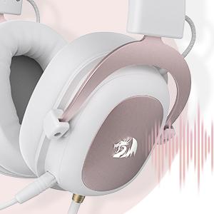 Redragon H510 Zeus White Wired Gaming Headset - 7.1 Surround Sound - Memory Foam Ear Pads - 53MM Drivers - Detachable Microphone - Multi Platforms for PC, PS4/3 & Xbox One/Series X, NS Audio Headphone