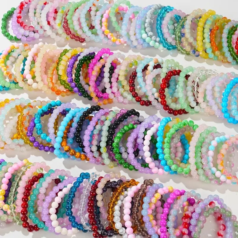 Bracelets for Women, Bohemian Cracked Beaded Stackable Set, 12-36 Pieces in Assorted Colors, Elegant Costume Jewelry Accessory with Layered Designs, Bohemian Look, Casual Wear