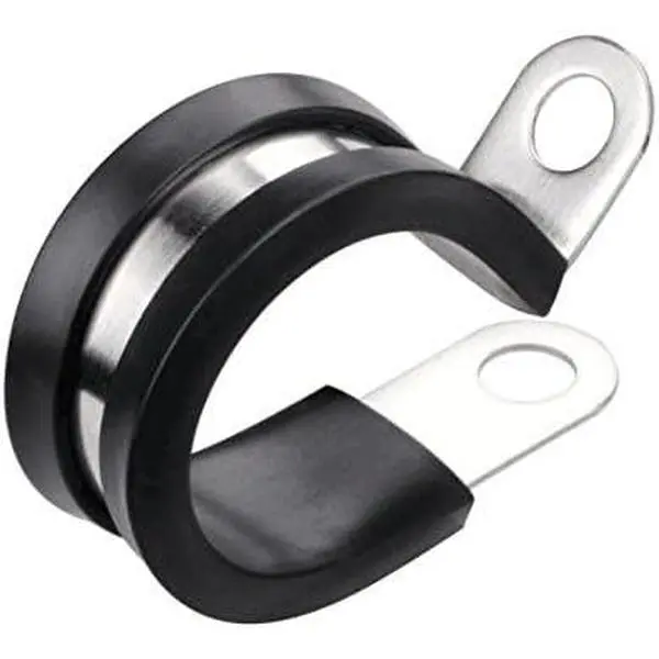 20 Pack 3/16 Inch Stainless Steel  Clamp, Rubber Cushioned Insulated Clamp, Metal Clips, Tube Holder for Tube, Pipe or Wire Cord Installation