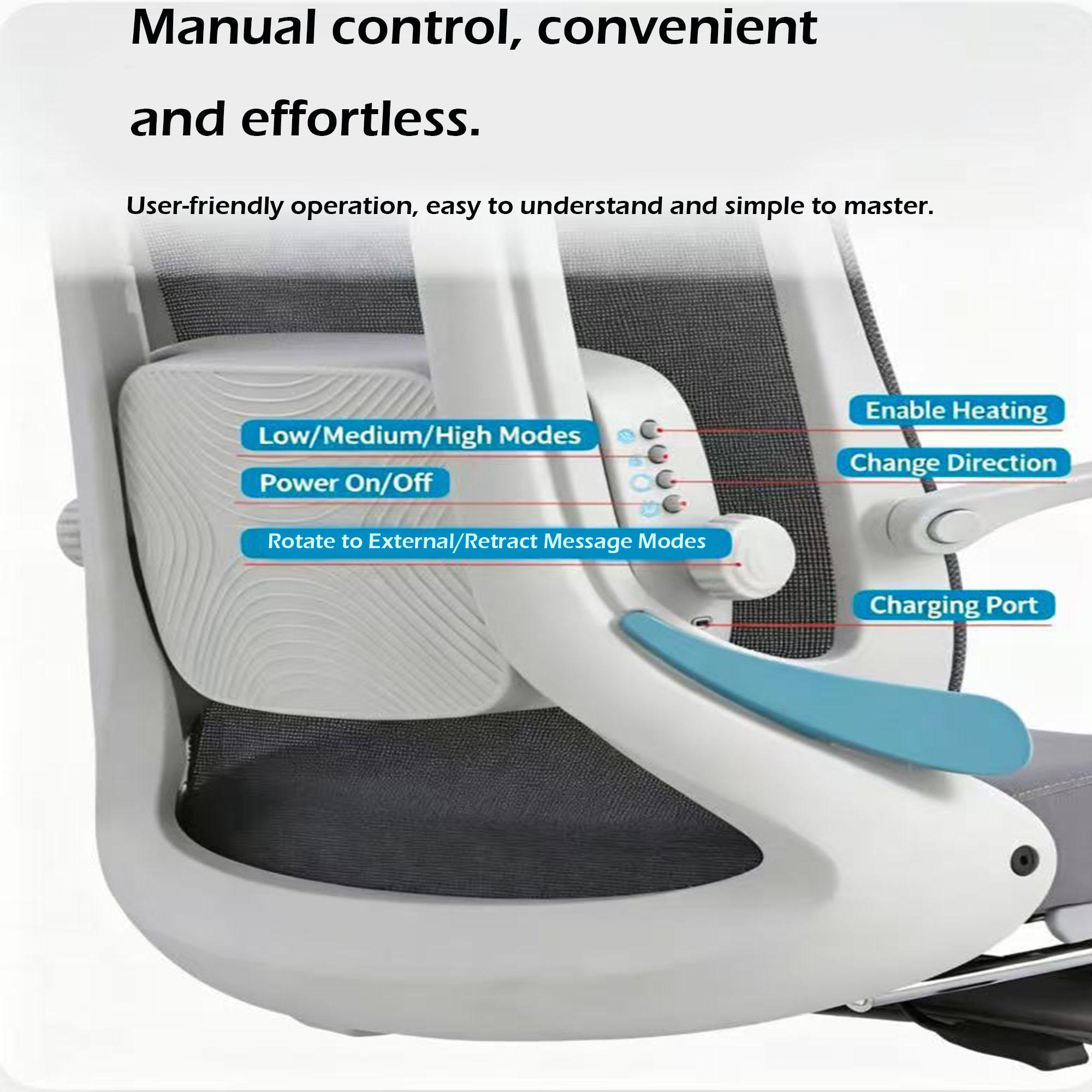 AI Voice Control Ergonomic Mesh Office Chair with Massage & Heating, Hollow Seat Cushion, 5D Adjustable Headrest & Lumbar Support, Grey Computer Desk Chair for Home Work Gaming AI Voice Control Ergonomic Mesh Office Chair with Massage & Heating, Hollow Seat Cushion, 5D Adjustable Headrest & Lumbar Support, Grey Computer Desk Chair for Home Work Gaming