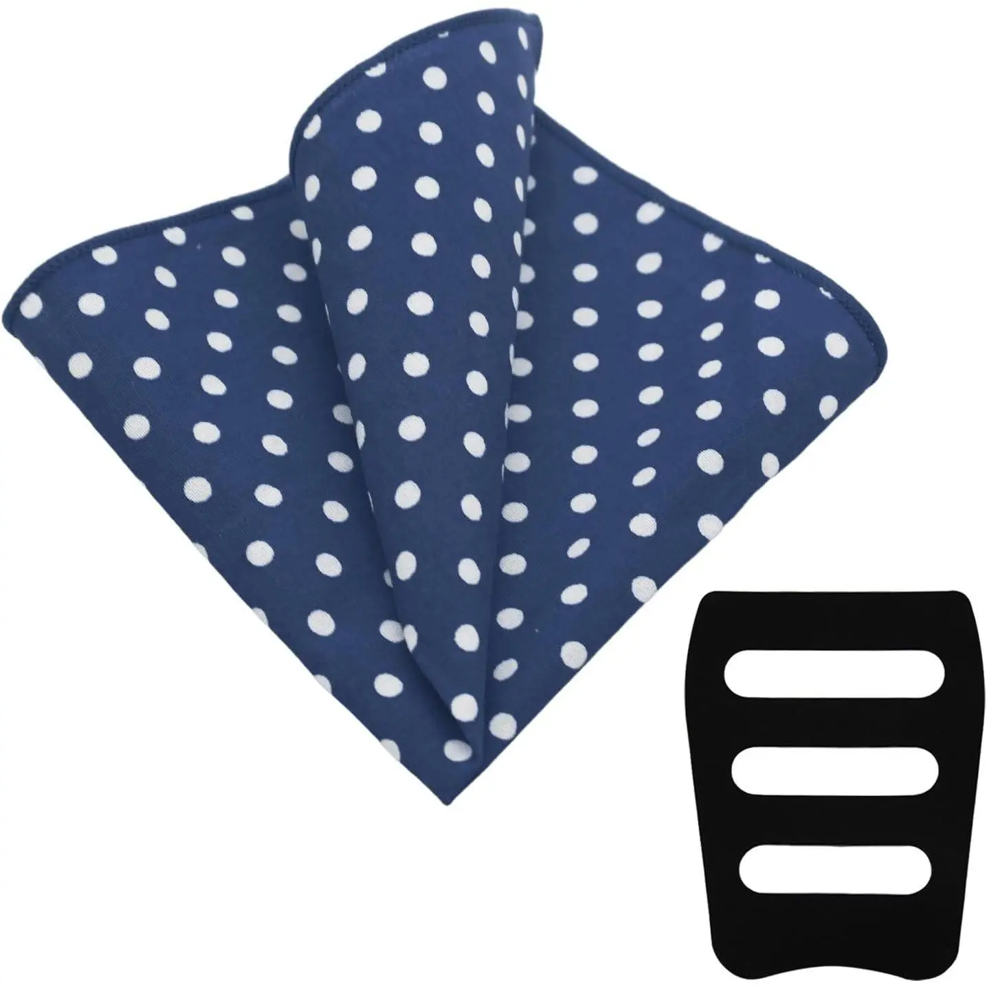 Men's Dotted Cotton Pocket Squares with Pocket Square Holder for Business, Wedding Occasions, Business Casual Outfits