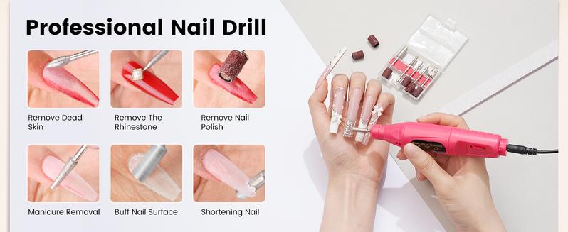Acrylic Nail Kit for Beginners: Monomer Acrylic Nail Liquid Powder with Practice Hand U V Light Drill French Tips for Nail Starters with Everything Home Salon Gift Set (White)