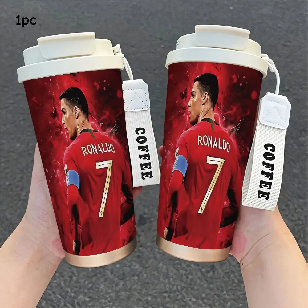 1pc 18oz stainless steel insulated cup with star pattern - portable water bottle for football fans. A gift for football enthusiasts. Suitable for outdoor and indoor use, as well as for special occasions like holidays or birthdays
