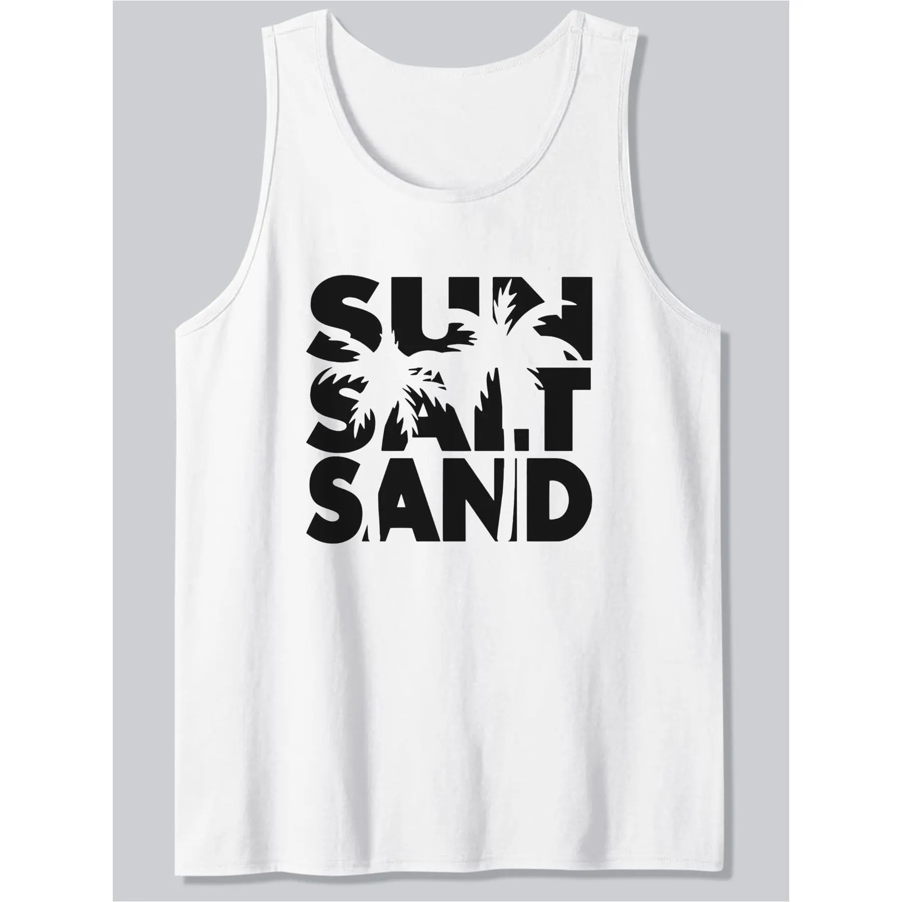 Men'S Casual Sleeveless Shirt Made of 180G Pure Featuring a Stylish Letter Print. This Breathable And Sweat-Absorbing Top Is Perfect for Fitness And Outdoor Activities During The Spring And Summer