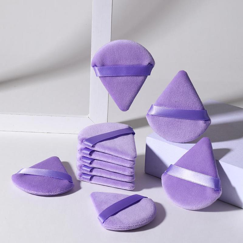 Triangle Powder Puff, 10pcs Soft Makeup Sponge Puff for Liquid Foundation, Face & Body Powder, Cream, Blending & Facial Detailing, Beauty Makeup Cosmetic Tool