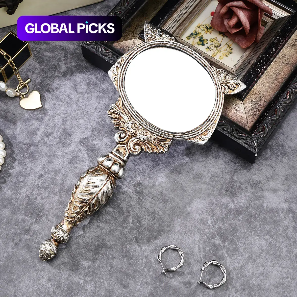 Resin Fox Mirror Decorative Standalone Makeup Mirror, Handheld Vanity Accessory, Desk & Home Office Decoration, Festive Gift Idea, Decorative Mirror Art, Vanity Tabletop Mirror #GLOBAL PICKS