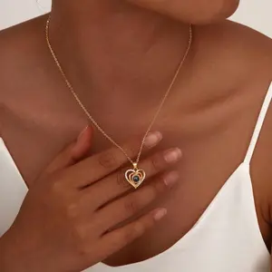 Heart Projection Photo Necklace, Projection Jewelry For Women, Personalized Memorial Picture Gift, Best Friend Gift, Birthday Gift For Her