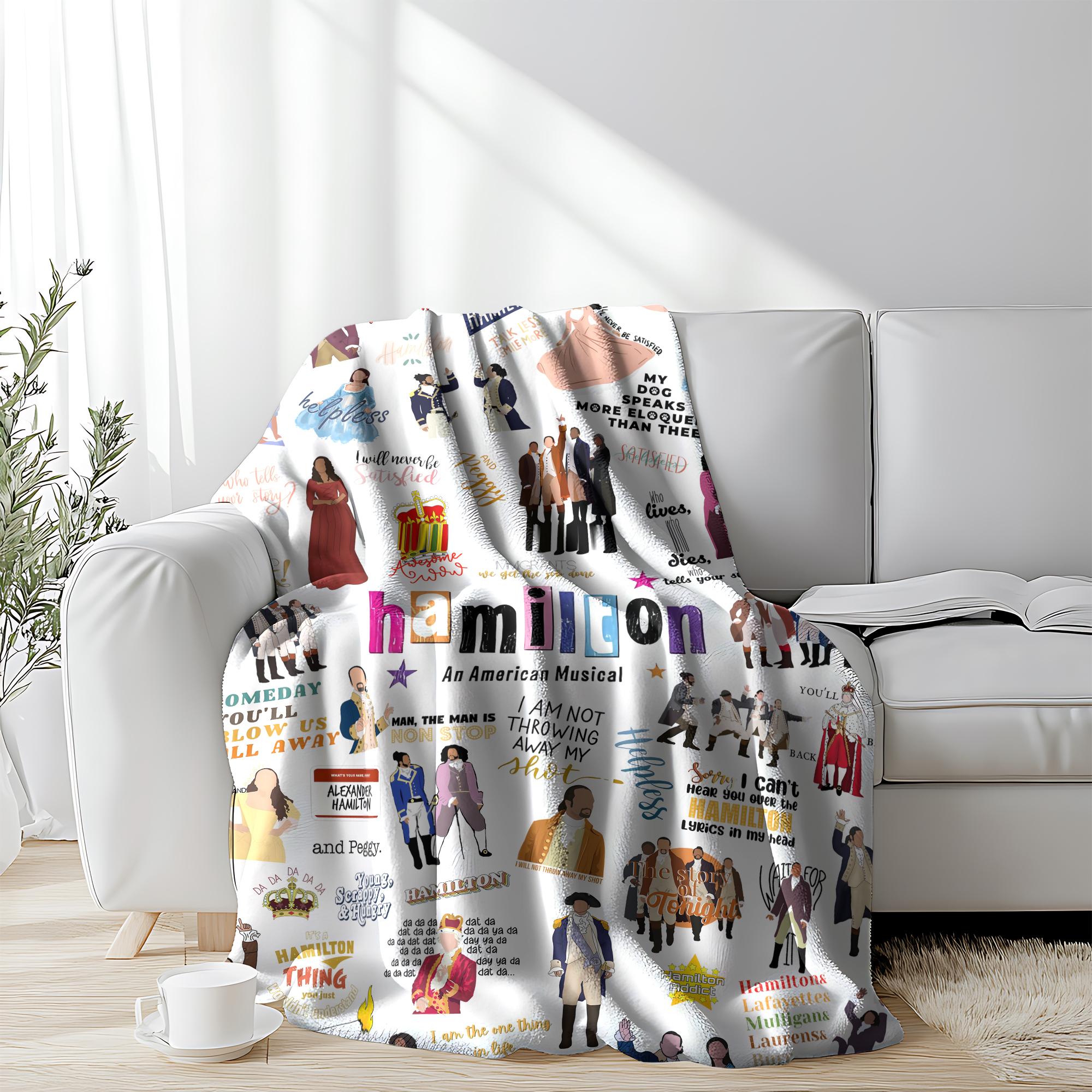 Hamilton Musical flannel blanket, an ideal birthday or Christmas gift, suitable for bedrooms, sofas, and offices.