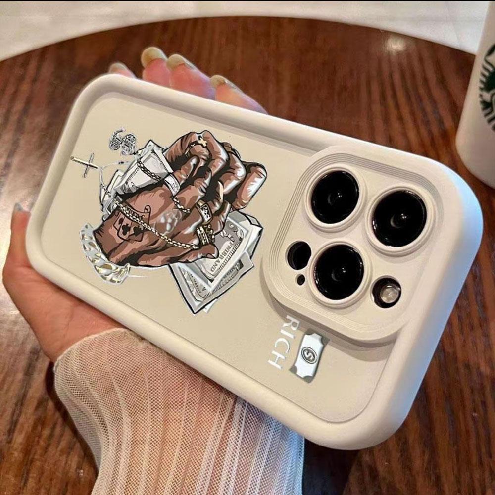 Hip Hop Money Rich Phone Case for iPhone 17 Pro Max 16 E 15 14 Plus 13 12 11 Pro Max & Samsung S21S22 S23 S24 S25 S26 Ultra Plus, Aesthetic Matte Shockproof Protective Case for Men, Perfect Gift