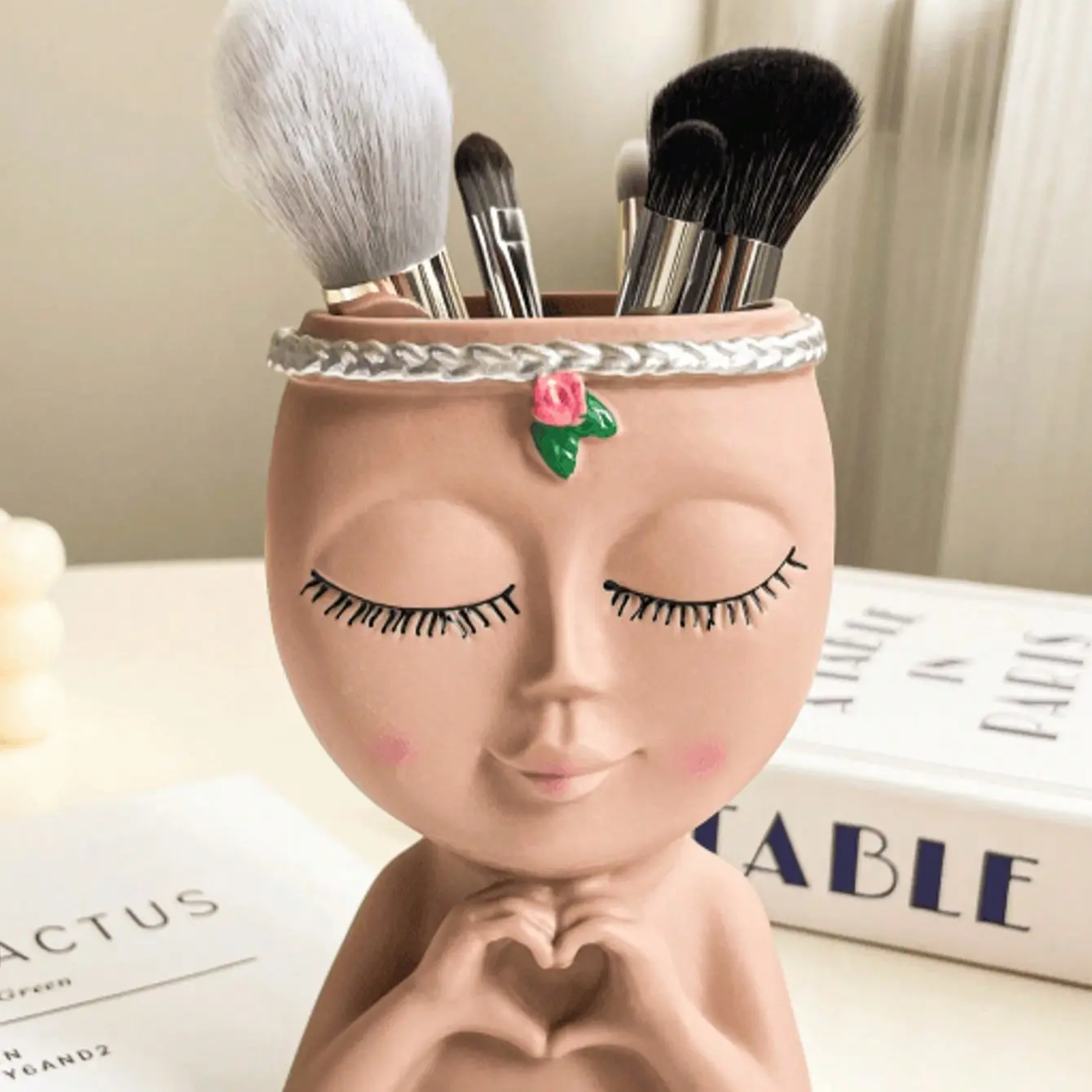 Creative Face Design Flower Pot, Resin Succulent Planter, Cute Flower Vase, Garden Pot for Home Garden Decoration