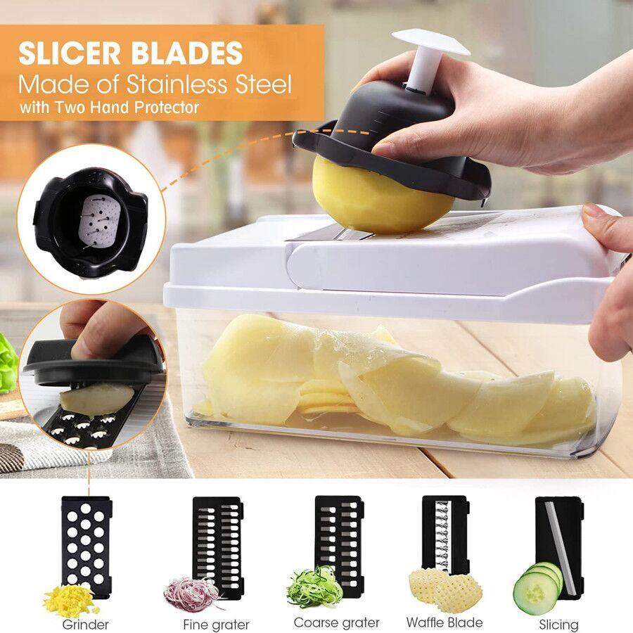 22-in-1 Vegetable Chopper Set, Multifunctional Vegetable Cutter with Container, Potato Cutter, Kitchen Fruit Vegetable Slicer and Food Chopper, Practical Kitchen Utensil & Gadget, Kitchenware 22-in-1 Vegetable Chopper Set, Multifunctional Vegetable Cutter with Container, Potato Cutter, Kitchen Fruit Vegetable Slicer and Food Chopper, Practical Kitchen Utensil & Gadget, Kitchenware