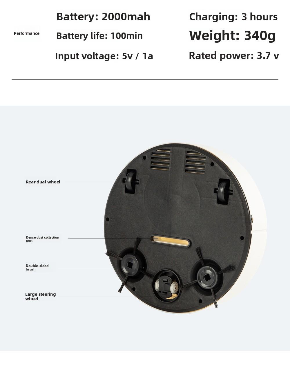 Cross-border sweeping robot, fully automatic household mini cleaning machine, USB rechargeable smart vacuum cleaner, gift wholesale