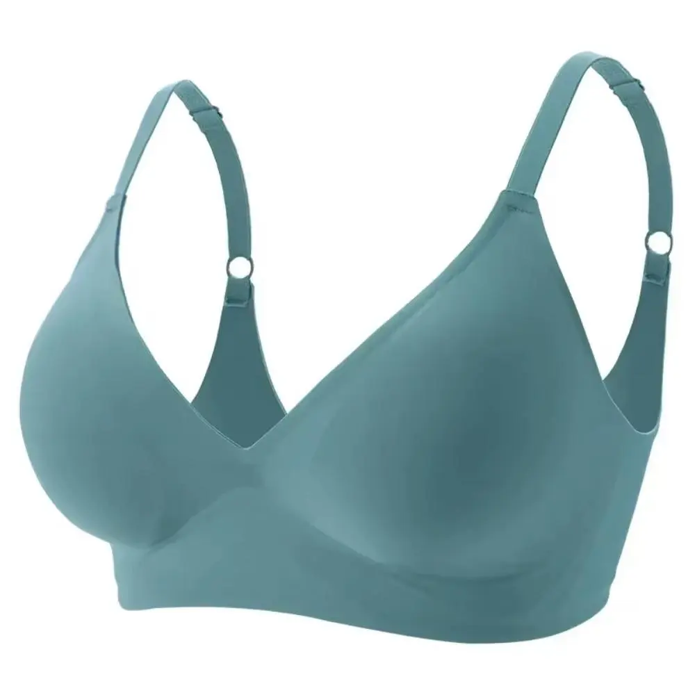 Women Latex Jelly Seamless Bralette, Wireless One-Piece Brassiere with Removable Pads, Comfortable Sleep No Wire Bra