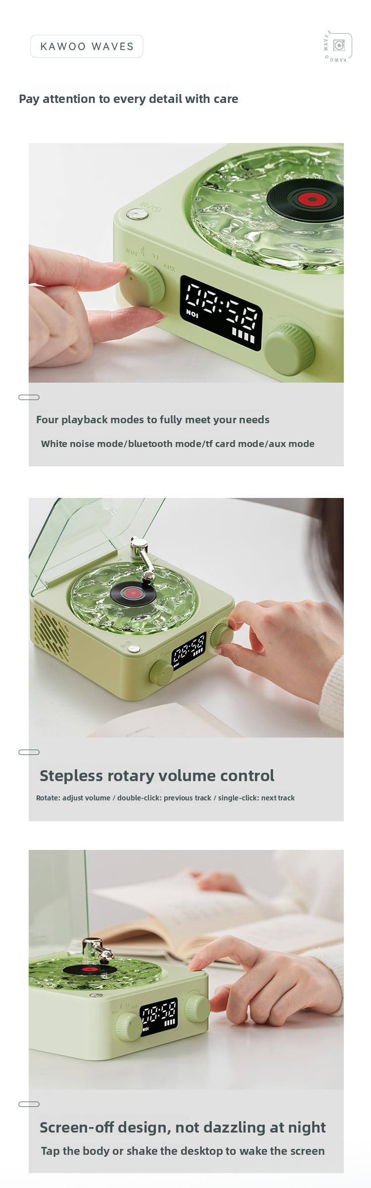 New ListenSea Wireless Mini Retro Bluetooth Speaker, White Noise Sound Machine, Bedroom Bedside Sleep Aid Speaker with Time Display, Portable Mini Audio for Home Desktop men's room decor men room decor chill room accessories