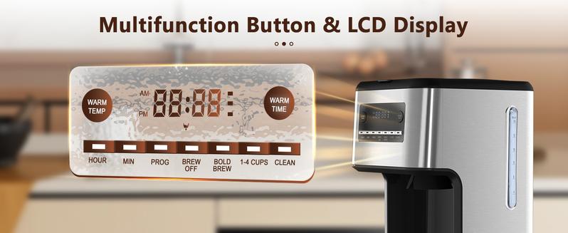 Kismile Coffee Maker, 14-Cup Programmable Drip Coffee Makers Machines with Timer, Reusable Filter & Keep Hot Plate, Auto Pause, Self-Cleaning, Stainless Steel Kismile Coffee Maker, 14-Cup Programmable Drip Coffee Makers Machines with Timer, Reusable Filter & Keep Hot Plate, Auto Pause, Self-Cleaning, Stainless Steel