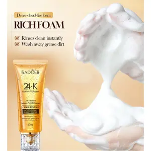24K Gold Collagen Moisturizing Facial Cleanser, Deep Purifying Oil Control Face Wash Daily Beauty Care