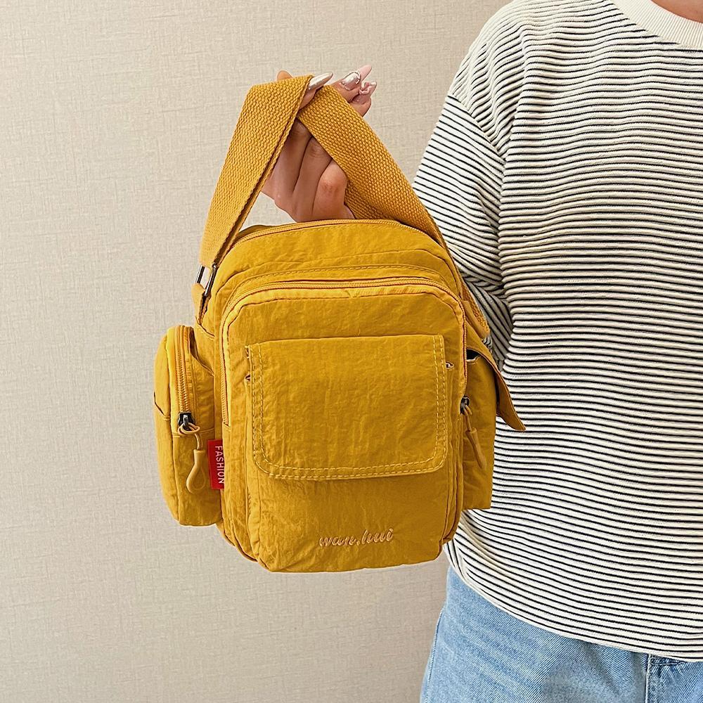 Versatile Nylon Small Square Bag Multi-Functional Large Capacity Commuter Mini Shoulder Bag Mountaineering Bag