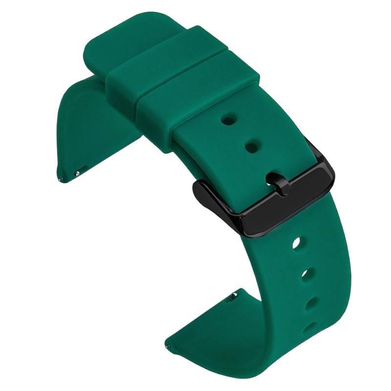 Waterproof silicone watch strap, rubber quick-release flat universal strap for men and women's smartwatches