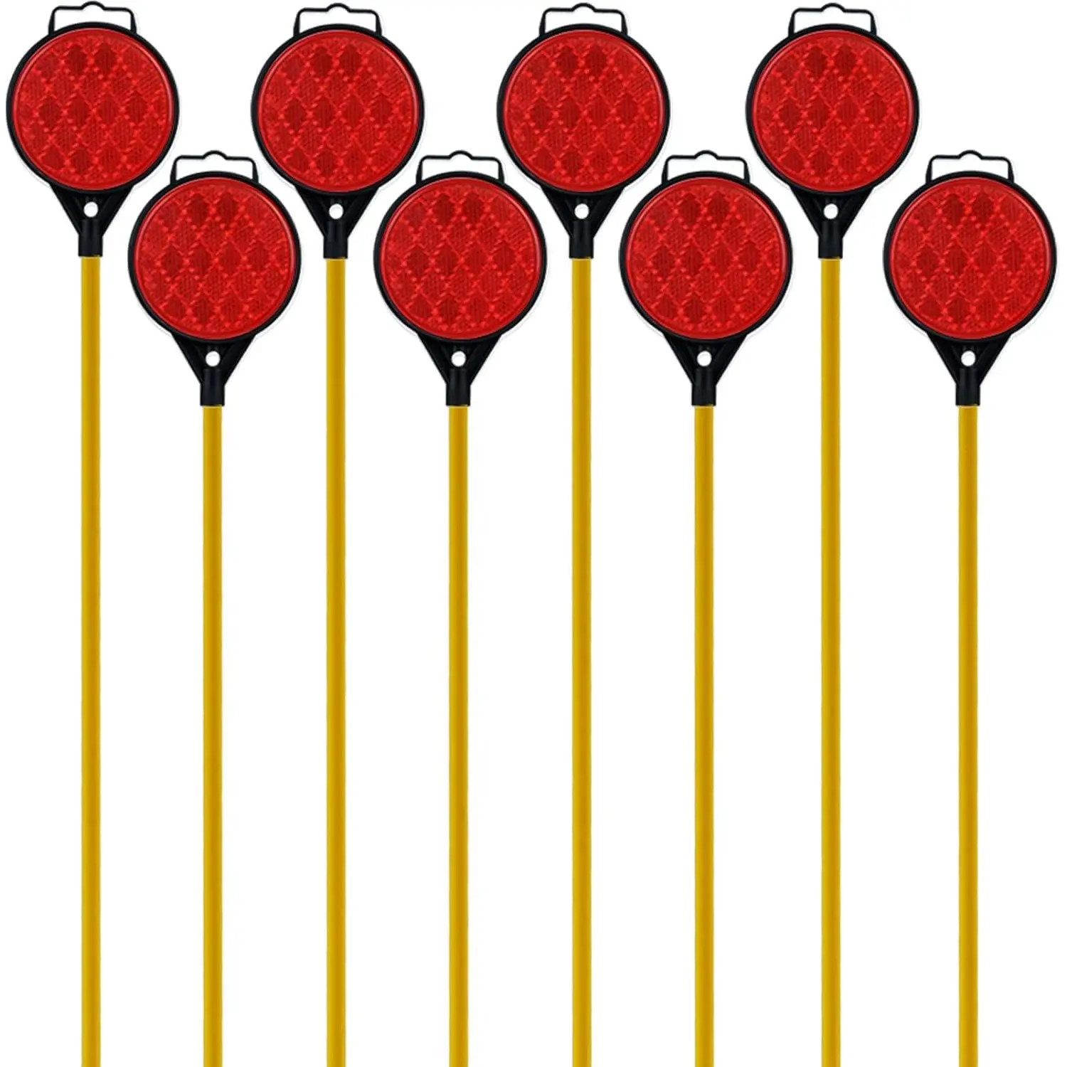 Driveway Reflectors, Reflective Driveway Markers, 2-Way reflector, Snow Markers for Driveway 43 Inch Fiberglass Rod (Pack of 8)