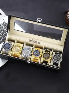 Men's Business Round Dial Quartz Watch Set, without  Box, Fashion Watch Set for Party, Daily Decor, Trendy All-match & Exquisite Watch Set for Birthday Gift