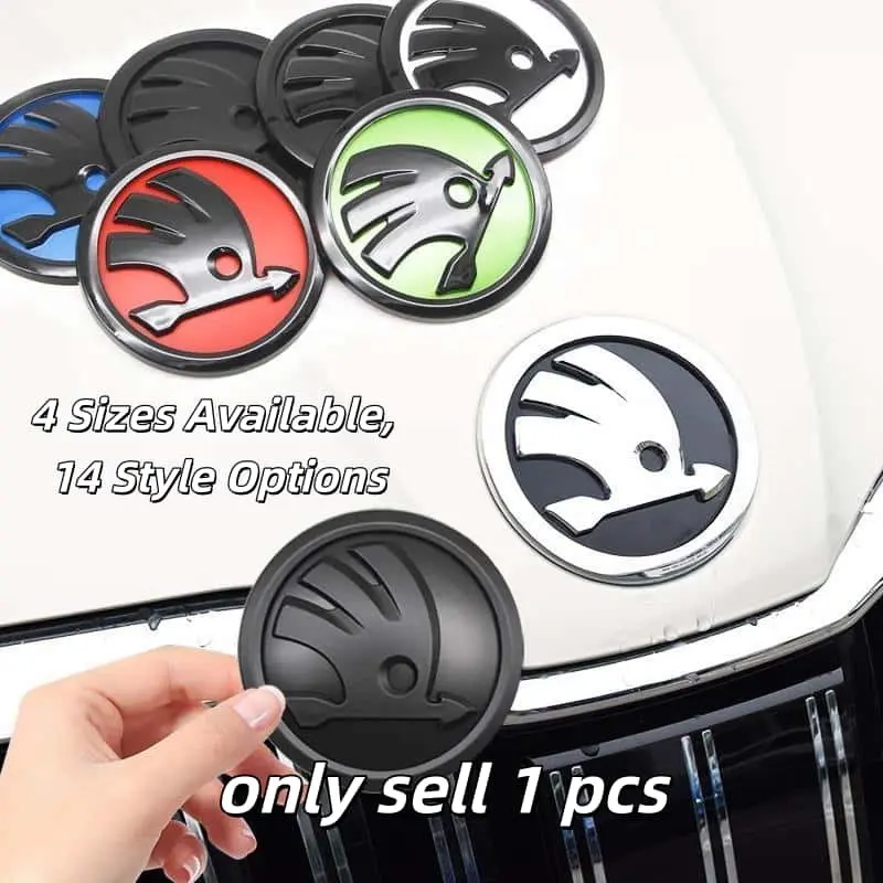 1 Pack 3D Front Grille Decorative Emblem, Made of Rigid 3D Material with Solid Texture. Fits Octavia, Superb, Kodiaq, Kamiq, Karoq, Fabia, Rapid.
