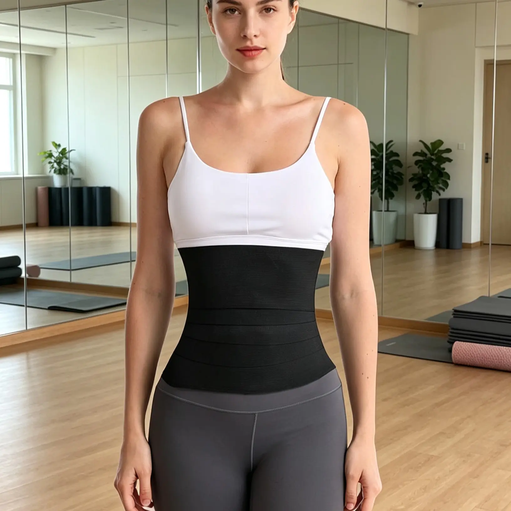 Women's Waist Trainer Belt, Abdominal Wrap Slimming Band, Breathable Elastic Polyester, Ideal for Gym, Office, Home, Yoga Studio