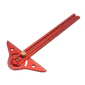 Woodworking Scriber Marking Line Ruler, Adjustable Aluminum Alloy Sliding T-Square Ruler,Precision Line Drawing aid Ruler with Angle Adjustment Scale