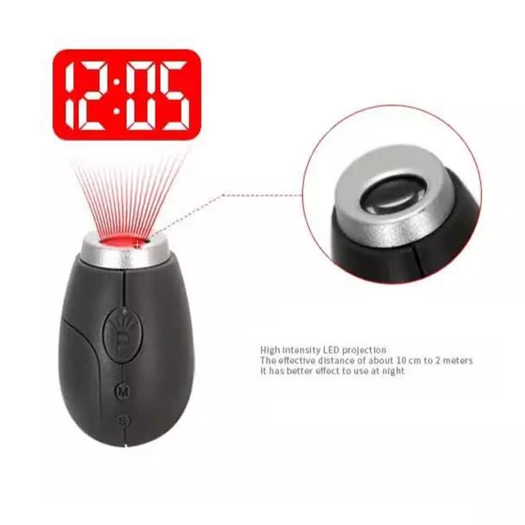 Ceiling Projection Clock Keyring Multifunctional LED Projection Clocks Keychain Electronic Night Lights Clock Key Chains