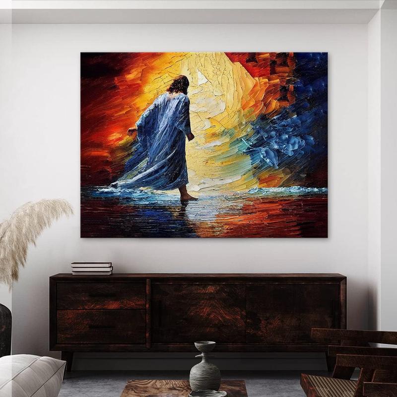 1 Count Sense Canvas Jesus 1 Canvas Art - Home Decor Wall Art Print Poster Painting Large 16x12inch Frameless