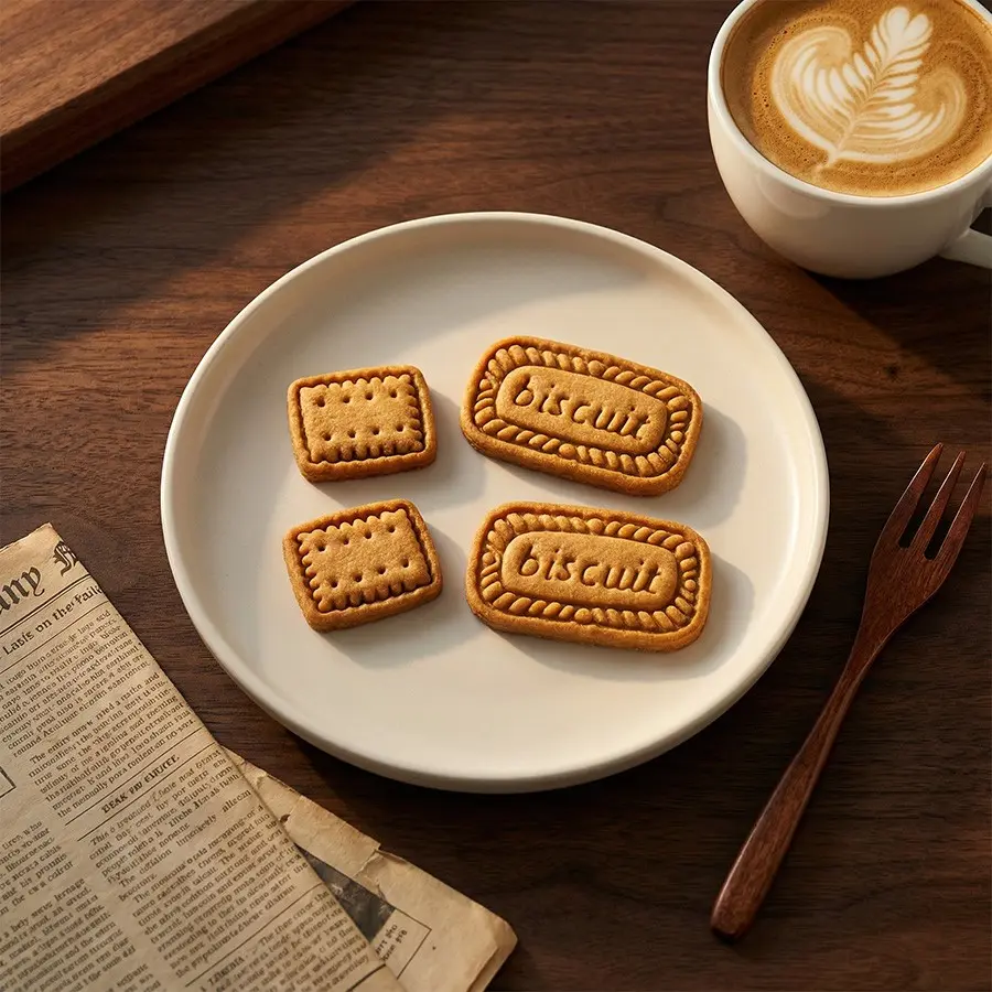 4-Piece Vintage Caramel Cookie Mold, Rectangular Edged Press Biscuit Molds, DIY Easy-To-Use Fondant Tool, Kitchenware for Parties and Holidays