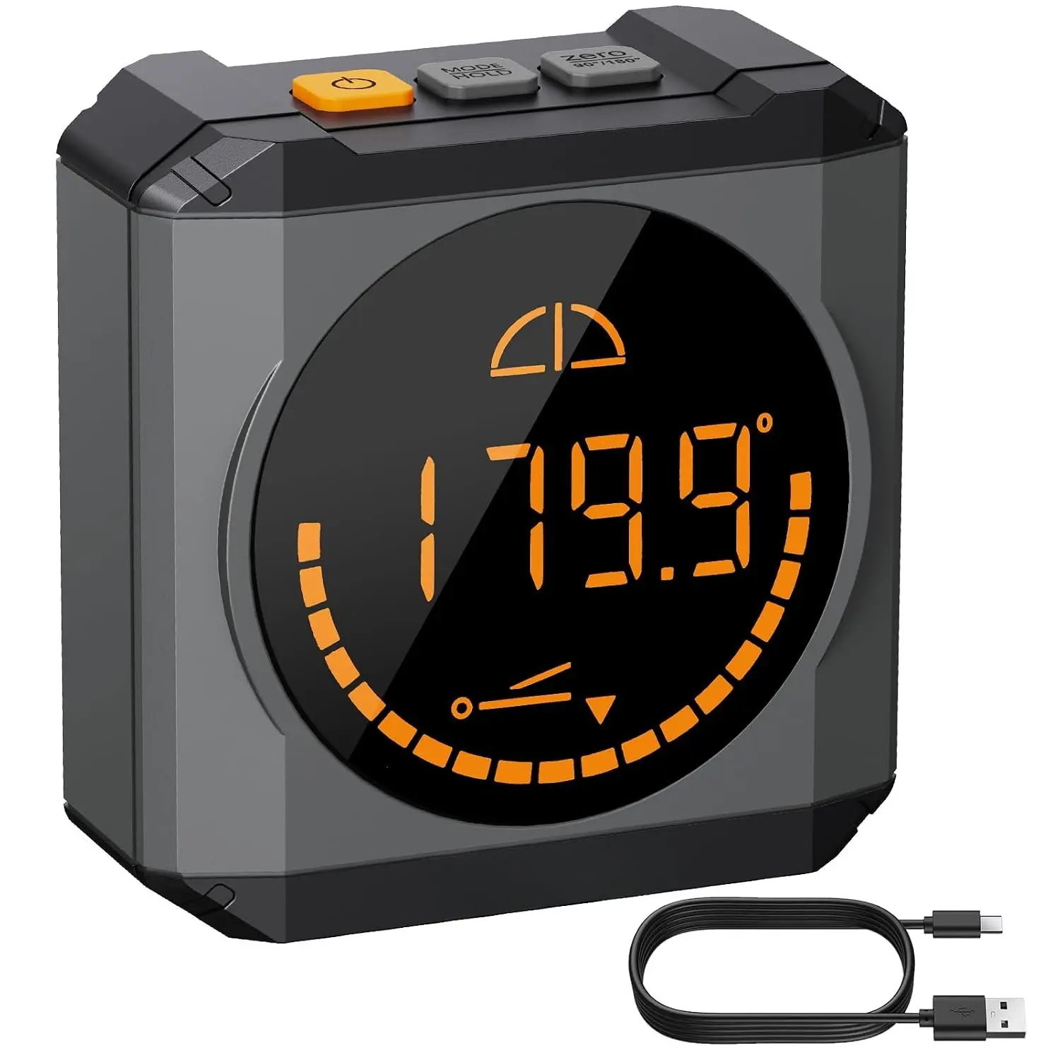 Digital Angle Finder LED Rechargeable Level Box Protractor Bevel Gauge Inclinometer with  Base IP54  for Woodworking  Decoration