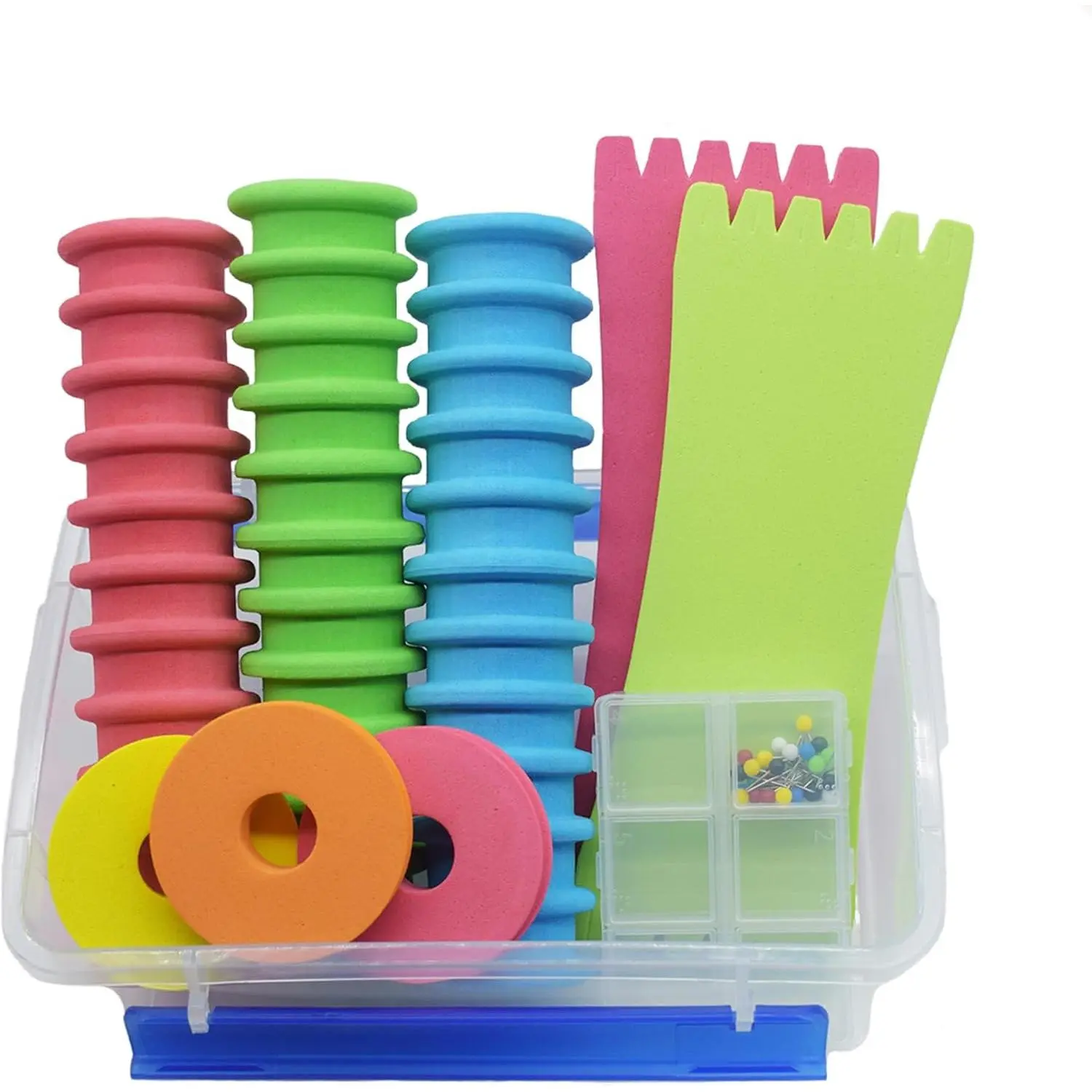 3 Pack 11-Slot Fishing Line Storage Holder with Storage Box | for Storing Lines Winding Board Rigs Holder Leader with Tackle Box - EVA Material