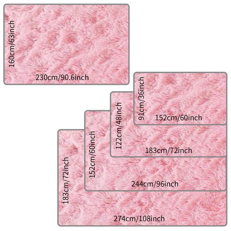 Minimalist Solid Fluffy Large Rug, Square Plush Mat with Non Slip Backing, Home Decorative Fluffy Area Rug for Living Room & Bedroom