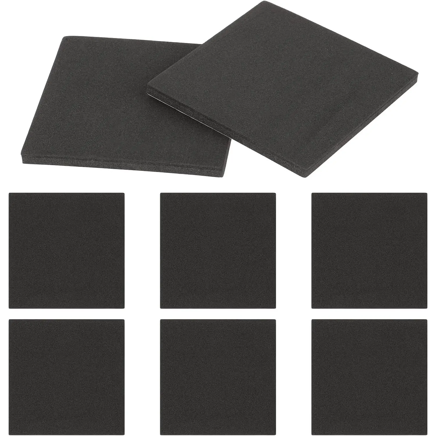 8 count Adhesive  Padding, Sticky  Pads Black Closed Cell Self Adhesive 1/8" Thick Rubber Sheet 4 Inch X 4 Inch Neoprene Rubber Pad Self Stick Anti-Slip Anti Vibration Pad for Furniture