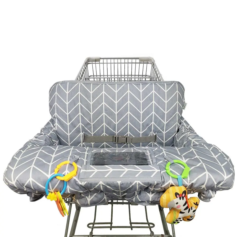 Shopping Cart Cover  Baby Cotton High Chair Cover, Reversible, Machine Washable  Infant, Toddler, Boy or Girl (Grey Arrow Print)
