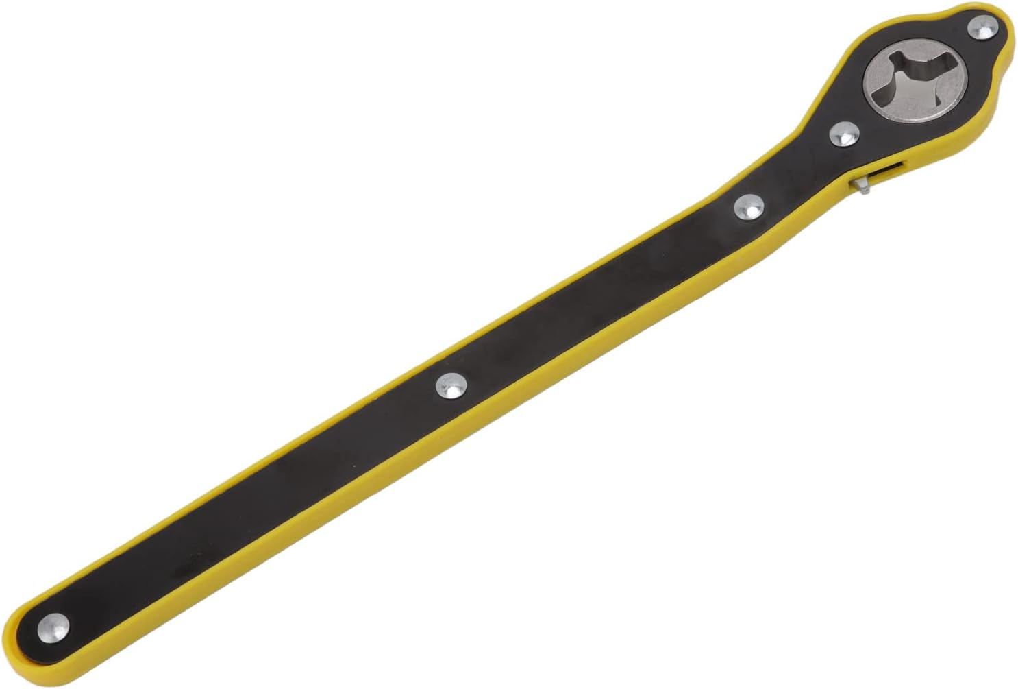 Labor Saving Long Handle Ratchet Wrench, 13.4in Steel Ratchet Spanner Strong Tool Hard Wrench for Wheel Tire Removal Repair