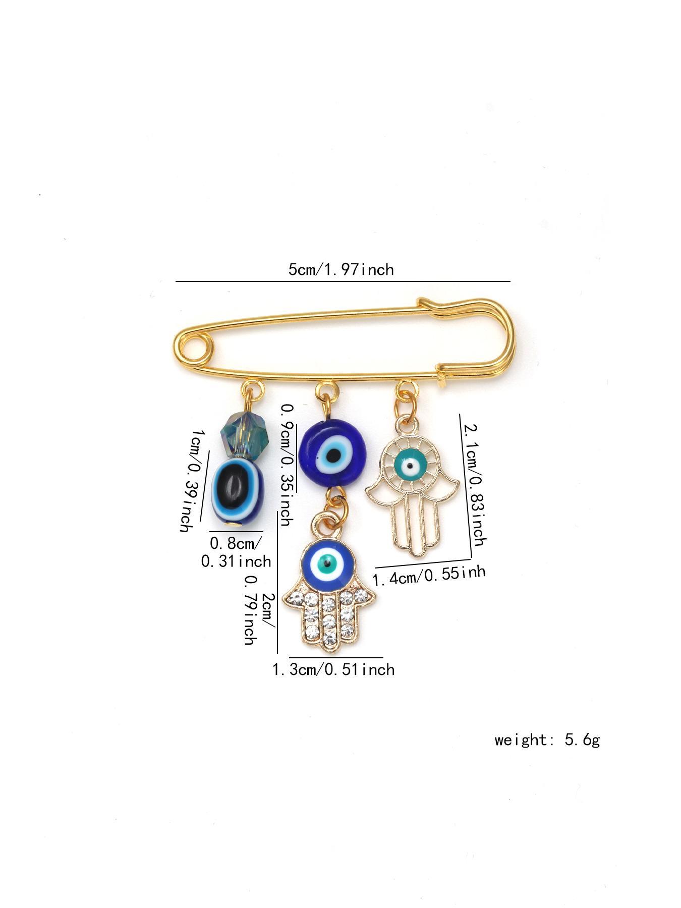 Evil Eye Design Brooch, Rhinestone Decorated Hollow out Design Clothes Brooch, Fashion Accessories for Women & Men, Trendy All-match & Exquisite Brooch for Birthday Gift, Jewellery