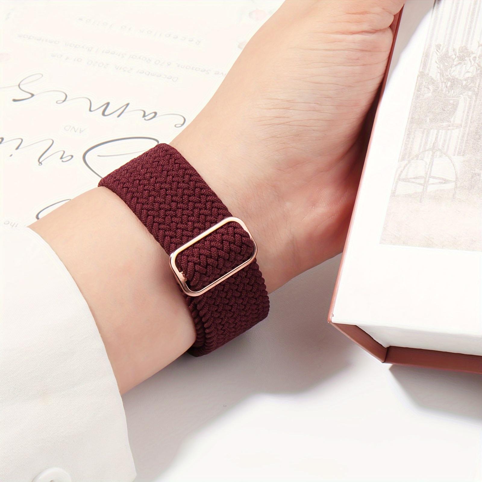 2-Pack Braided Nylon Watch Bands for Apple Watch – Elastic Solo Loop Strap 38–49mm