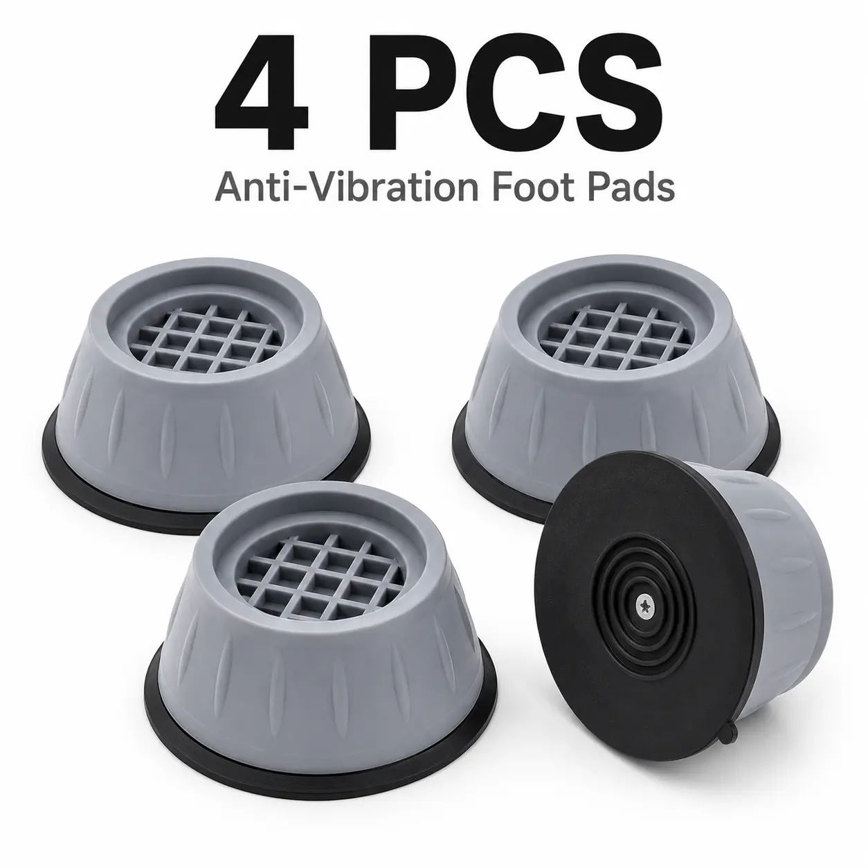 Say Goodbye to Noise & Shaking!Universal Washer Fridge Anti-Vibration Pads, Heightening Moisture-Proof Feet, Heavy Duty & Compact Home Essential