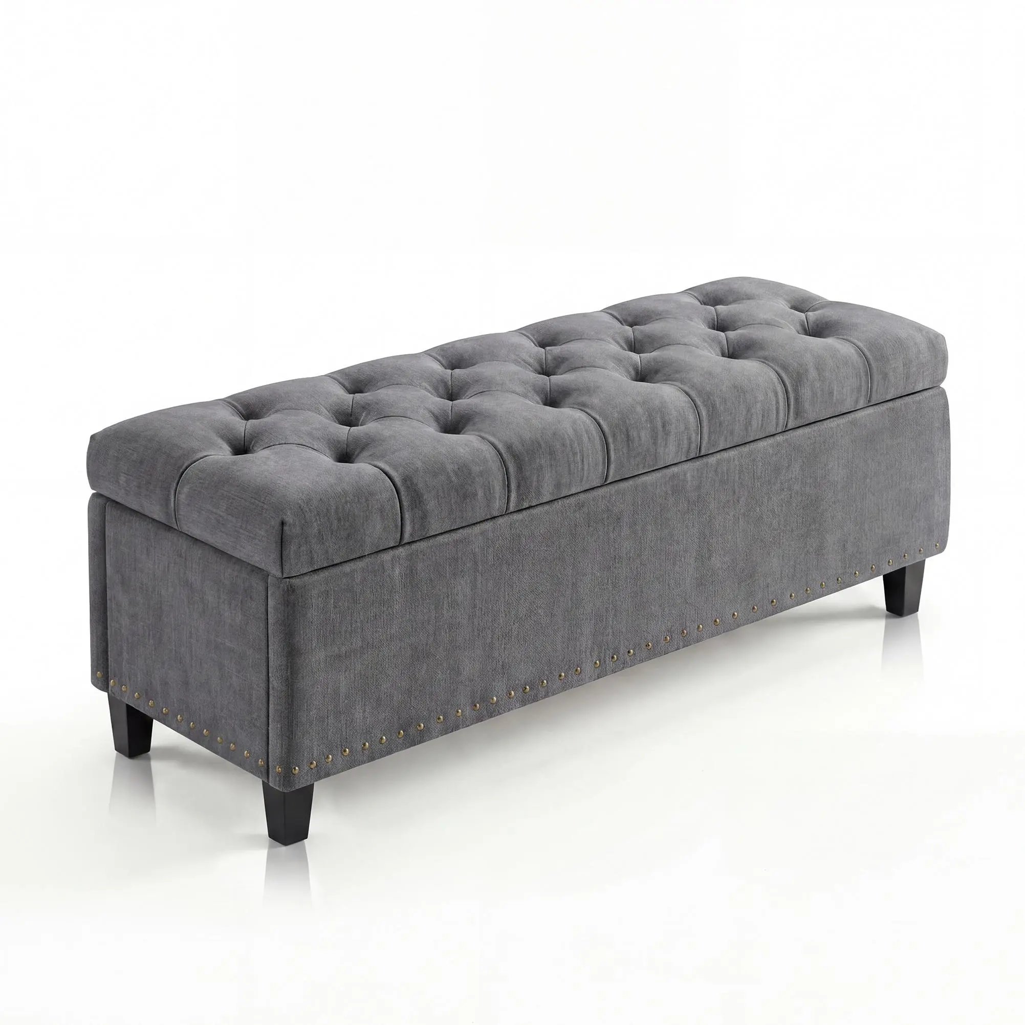 [SummerSale] GARVEE Extra Large 51" Upholstered Storage Ottoman Bench, Heavy Duty Supports 660lbs, Button-Tufted Design with Safety Hinge/Multi-Functional Furniture for Bedroom, Entryway & Living Room/Best Gift Ideas/Christmas Gifts