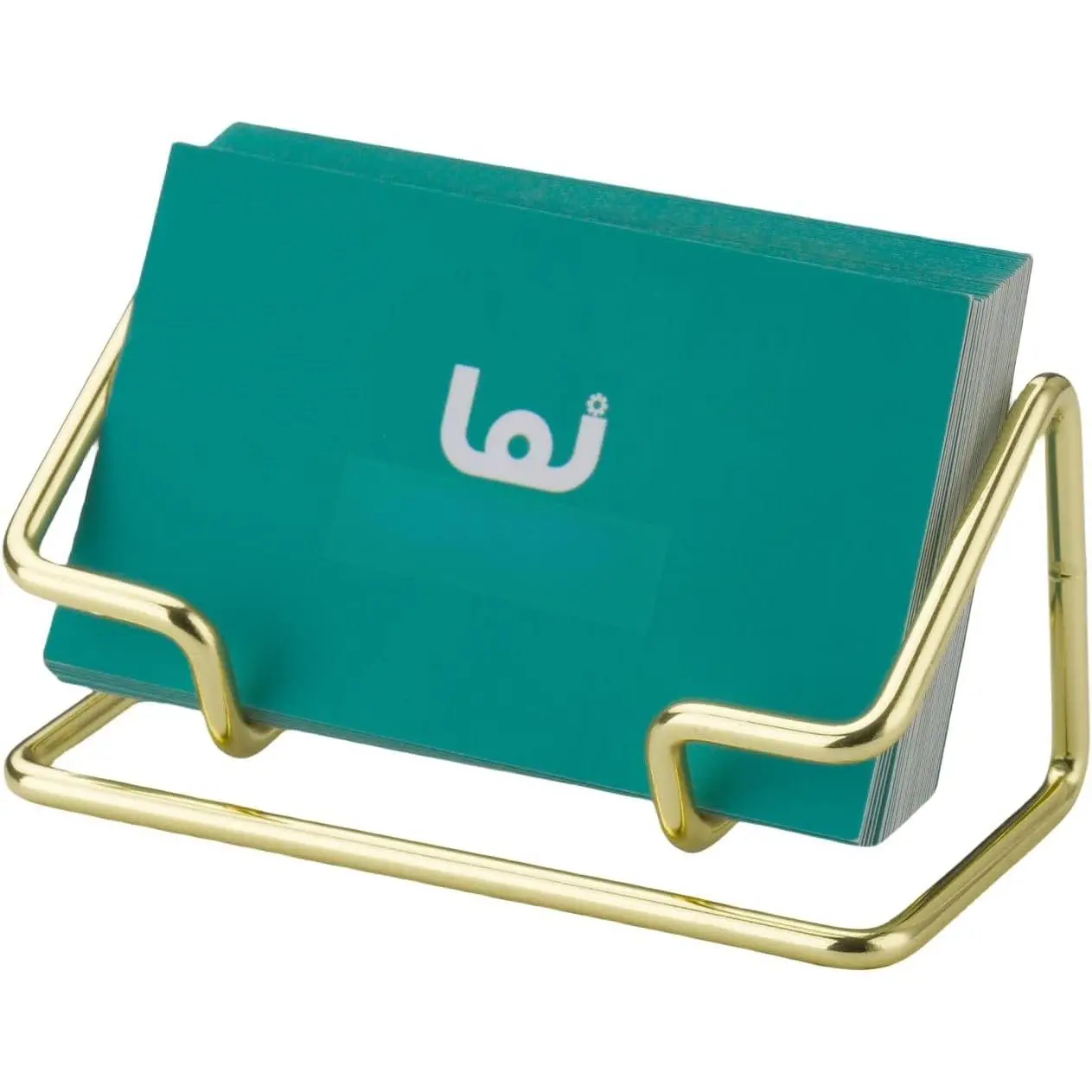 Business Card Holder for Desk, Cute Metal Card Organizers and Office Desk Accessories for Men and Women (Golden)