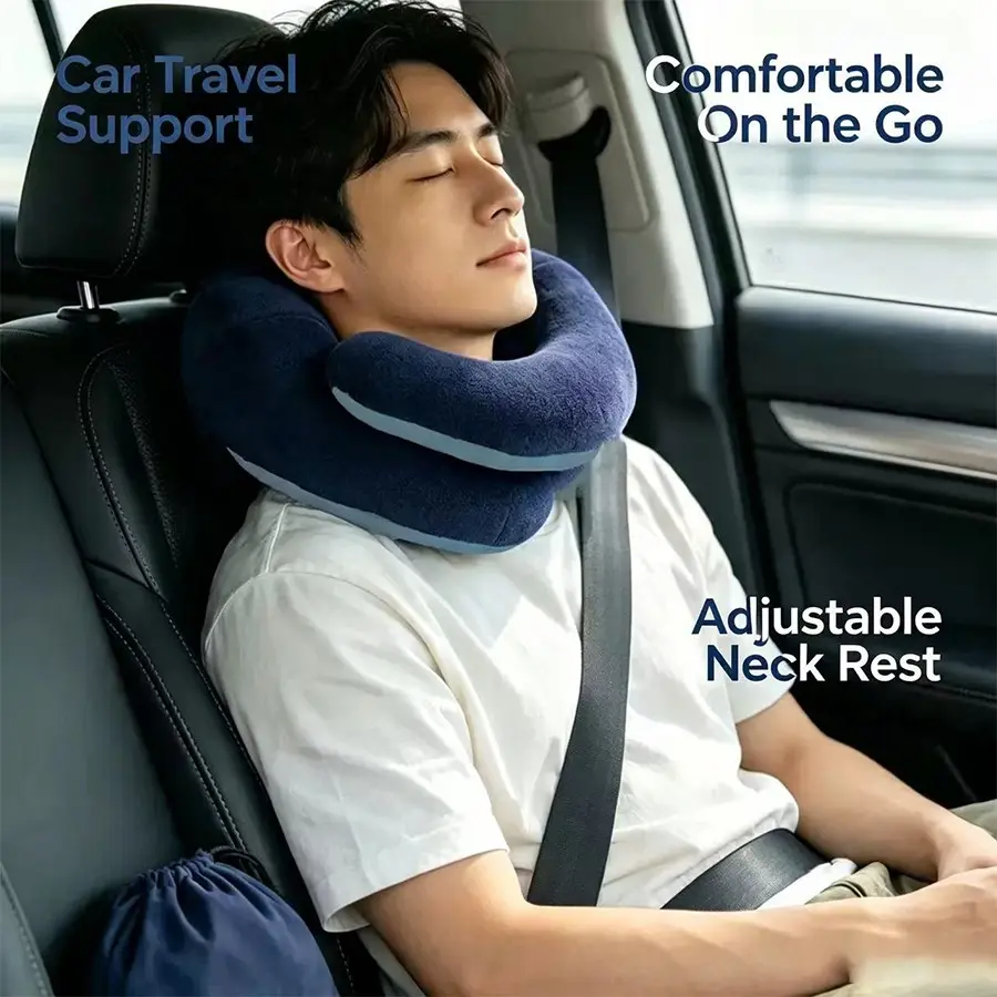 Versatile Spiral U-Shape Pillow, 360° Adjustable Foldable Travel Neck Support, Portable Office Nap Pillow, Ideal for Airplanes, Travel Neck Cushion