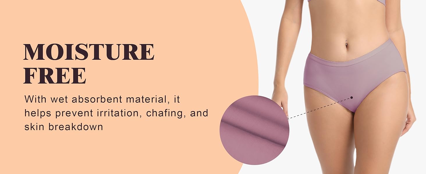 Absorbent Incontinence Underwear for Women Washable Urinary Leak Proof Brief Cotton 56 ML for Maternity Postpartum (Dark Blue L)