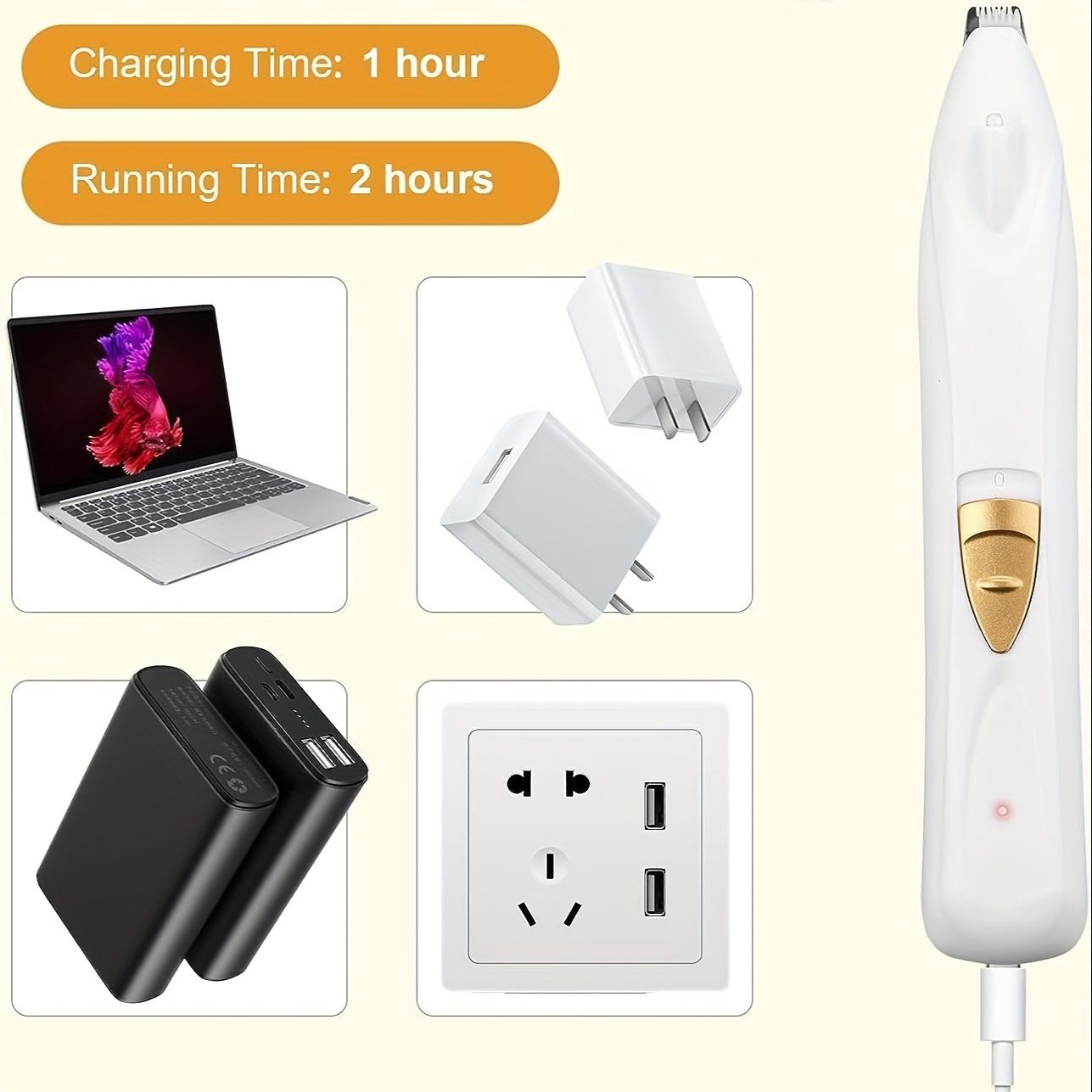 Electric dog paw trimmer, dog scissors with LED light, USB rechargeable professional dog grooming kit, cat and dog shaver, pet eyes, face, ears, paws