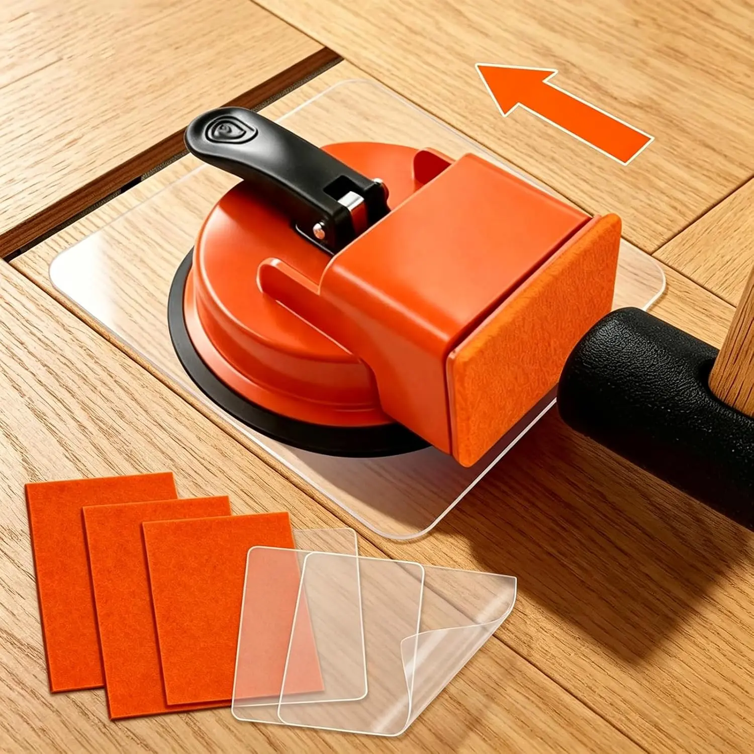 Gap Fixer Tool, Laminate & Vinyl Plank Flooring Repair Kit| Duty Gap Fixer with Suction Cup, Includes Sticky and Pads to Pull Planks and Fix Gaps