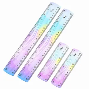 12 Inch & 6 Inch Flexible Ruler, Bendable Plastic Ruler, Soft Bendable Gradient Color Rulers with Centimeters and Inches for Student School Classroom Office Supplies (4 PCS)