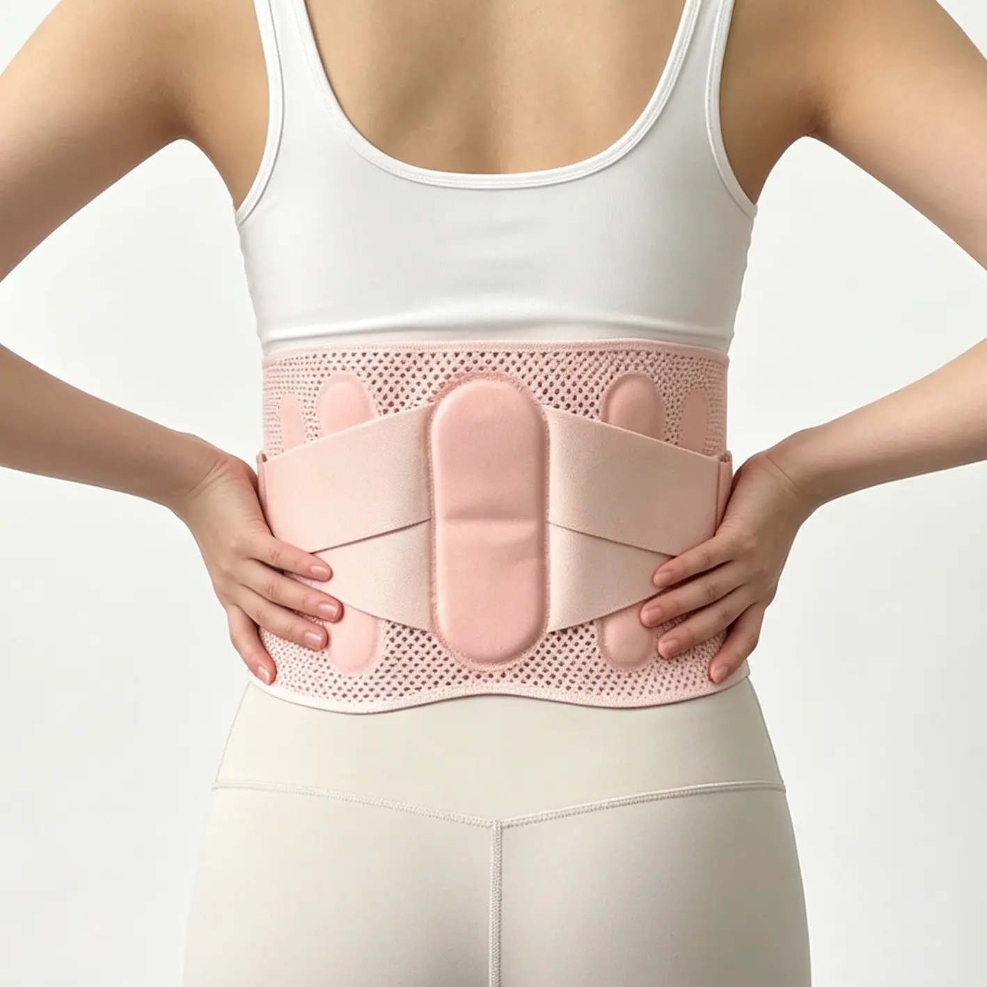 Adjustable Back Support Waist Brace, 5 Steel Stays, Breathable Mesh, Lumbar Support Belt, Anti-Slip, for Lifting, Sports, Daily Use