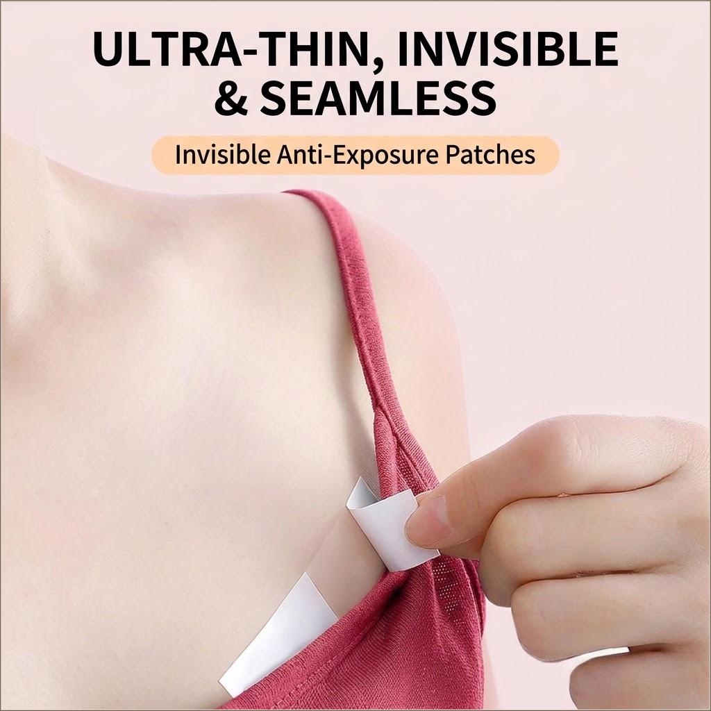 72 Count Double-Sided Clothing Tape Strips, Clear Invisible Adhesive for Securing Shirts & Dresses, Disposable PET Fashion Tape for No-Slip Outfit Hold, Ideal for Summer Wear