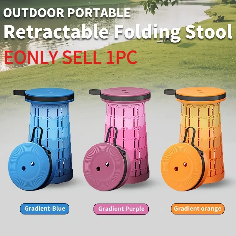 Lightweight and upgraded folding stool with a load-bearing capacity of up to 181.44 KG for greater durability. Easy to carry and foldable, ideal for activities such as camping, fishing, painting, hiking, and barbecuing, Collapsible Stool